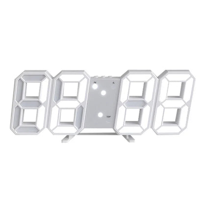 Digital Wall Clock 3D LED Date Time Celsius Nightlight Display Table Desktop Clocks Alarm Clock for Living Room Home Decoration